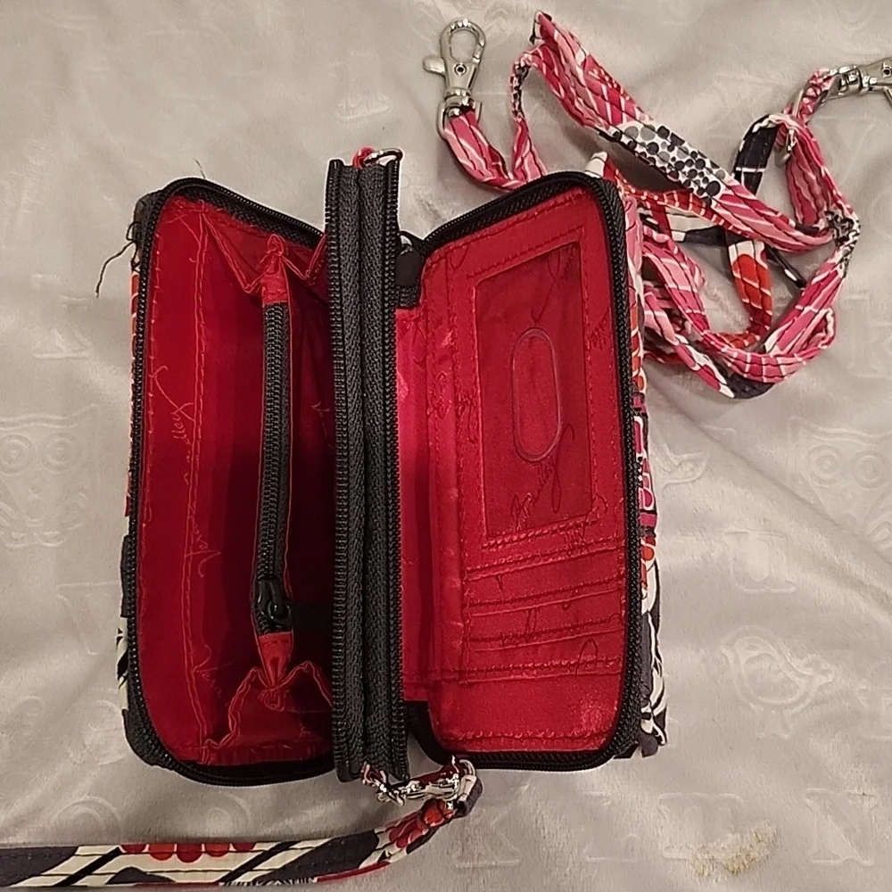 Vera Bradley Red and Black Floral Crossbody Bag - Picture 2 of 3
